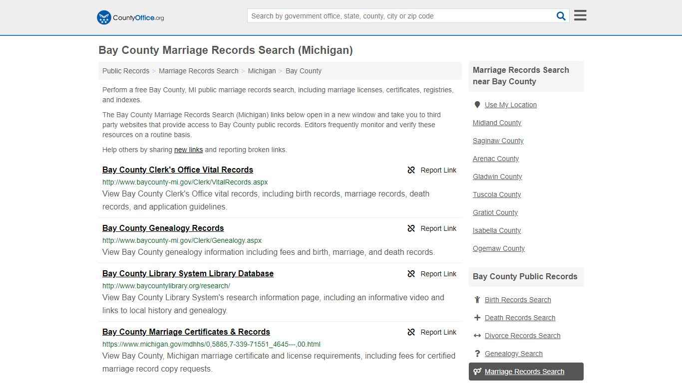 Marriage Records Search - Bay County, MI (Marriage ...