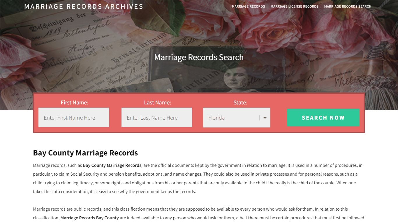 Bay County Marriage Records | Enter Name and Search | 14 ...