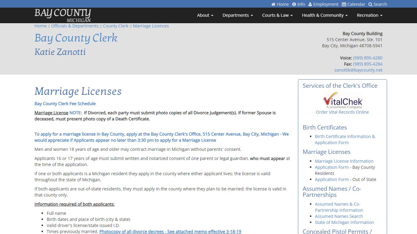 Marriage Licences - Bay County, Michigan